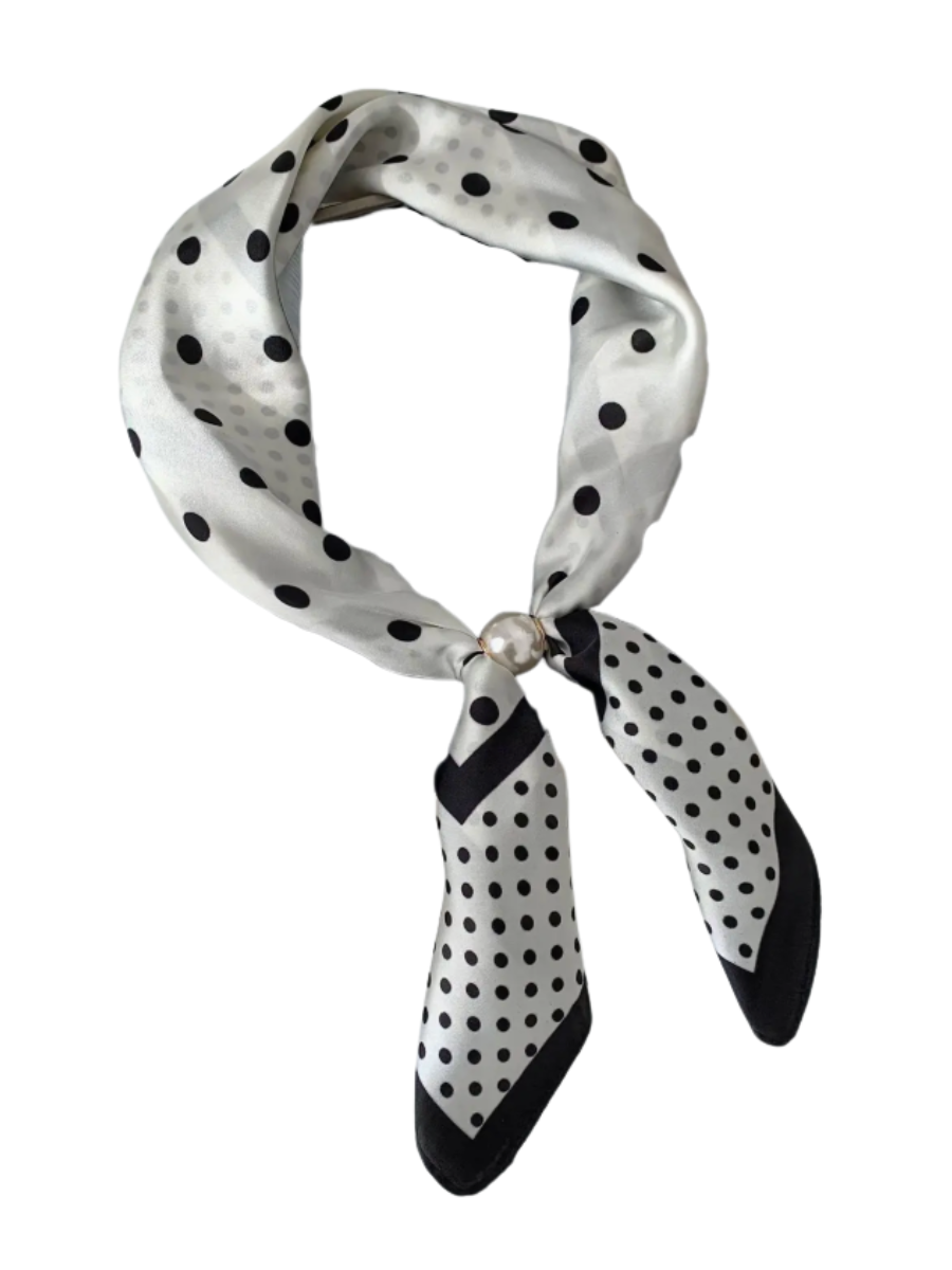 Printed Pearl Magnetic Clasp Scarf