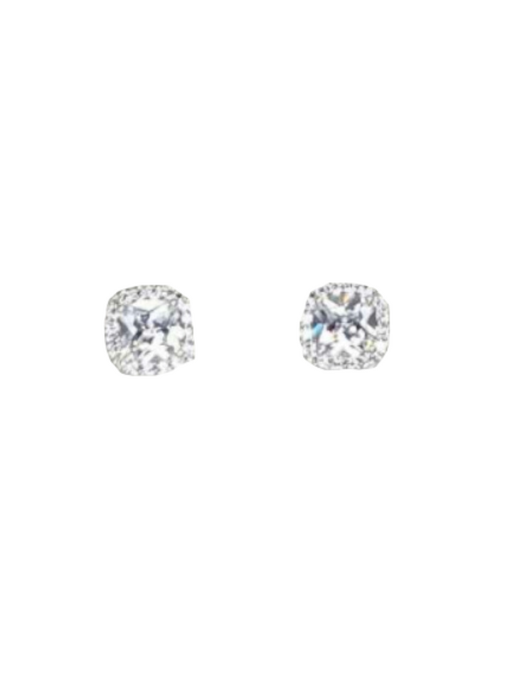 8MM Squared CZ Pave Earrings