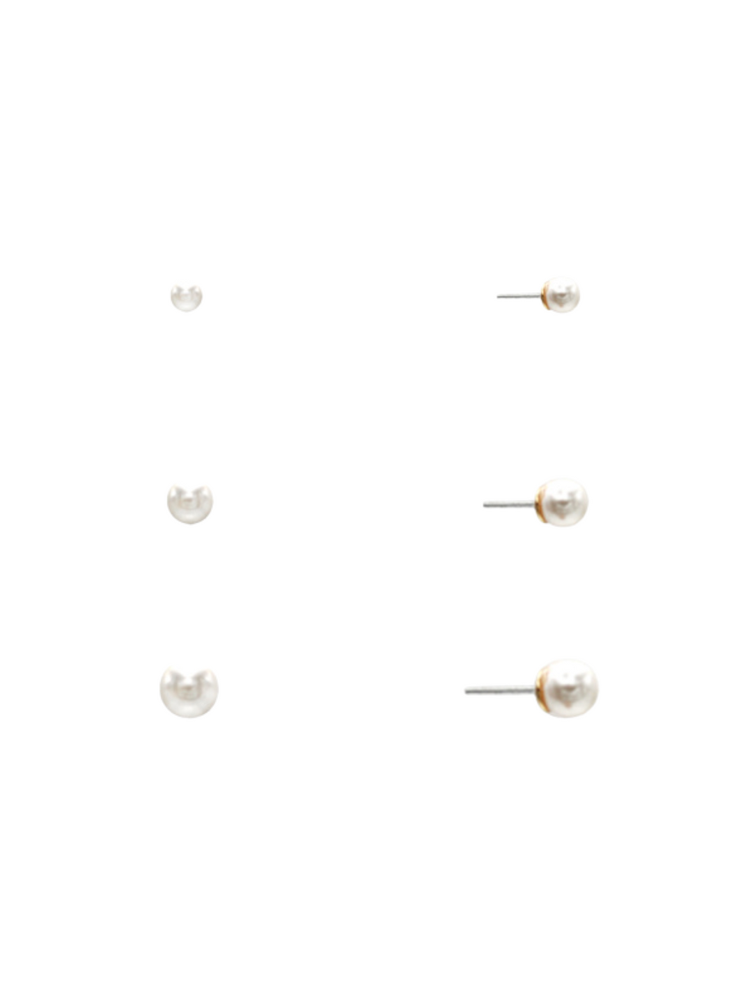 3 Set Pearl Stud Earring