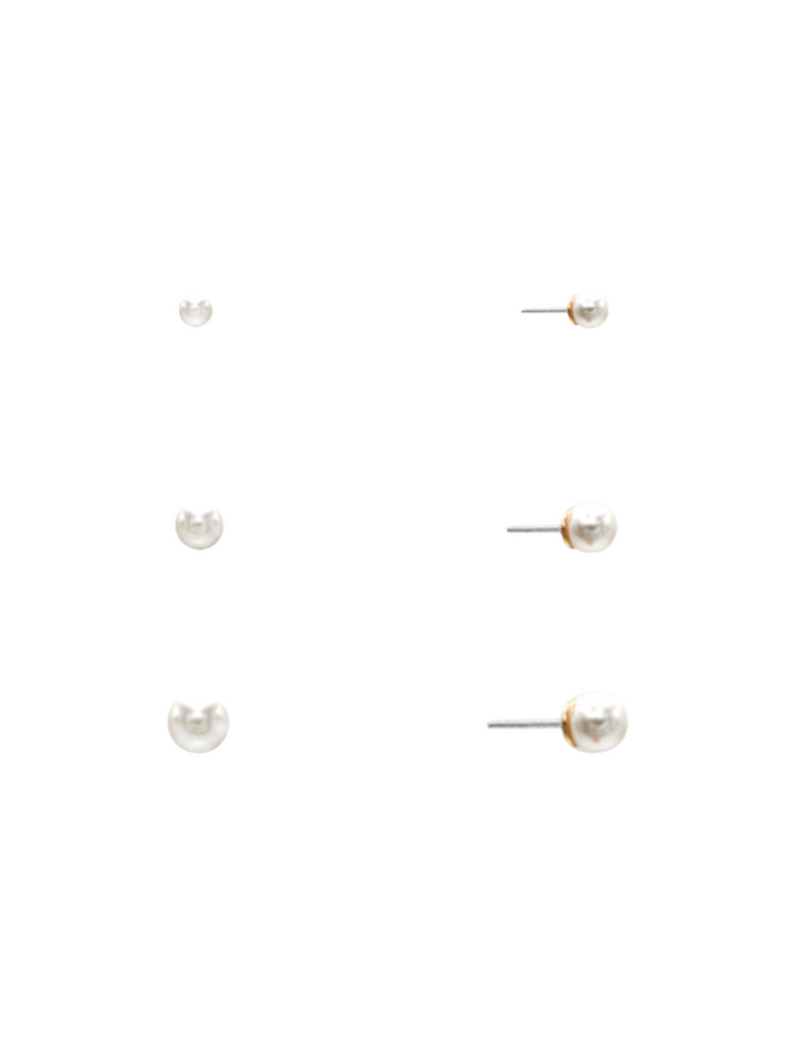 3 Set Pearl Stud Earring