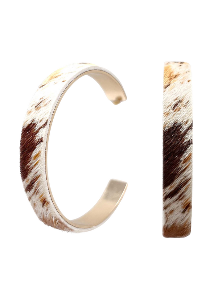 Animal Print Large Open Hoop Earrings