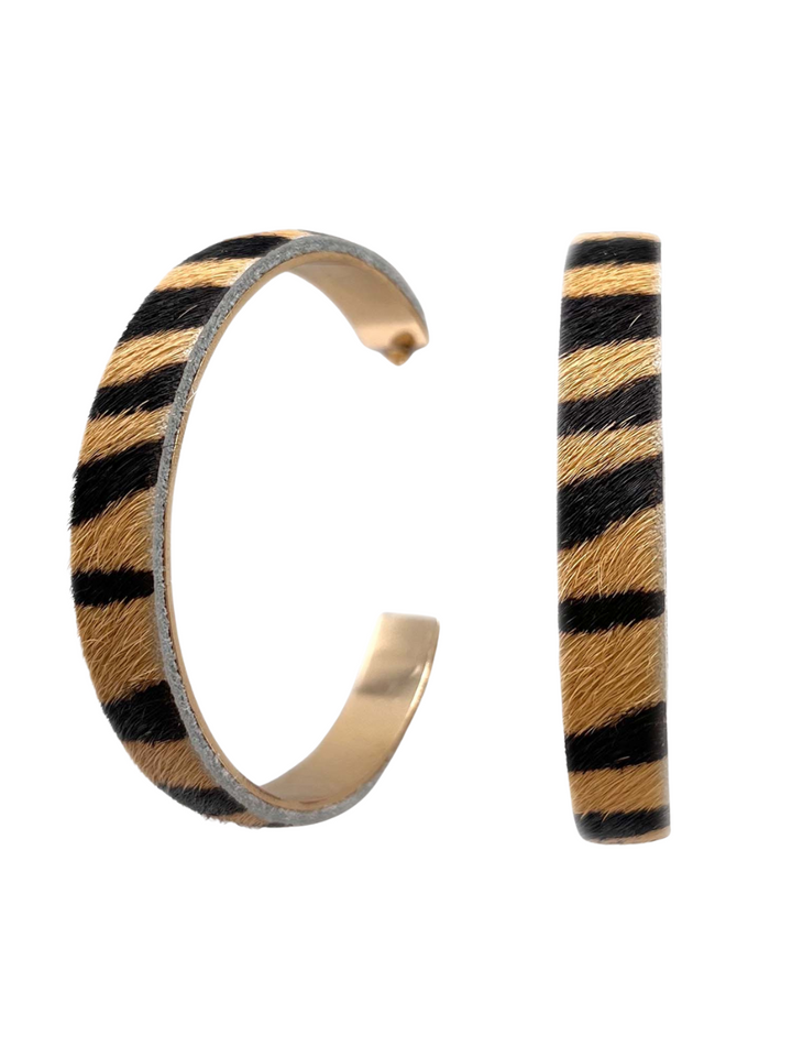 Animal Print Large Open Hoop Earrings