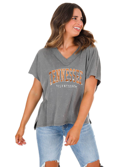 Tennessee Volunteers Faded Wash V-Neck Top