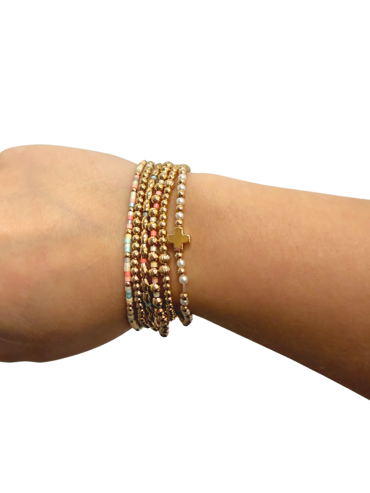 Heavenly Layers Beaded Stack Bracelet