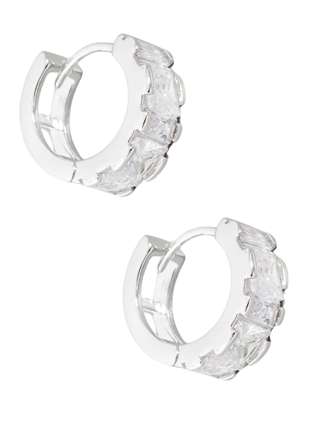 Mini Rhinestone Huggie Hoop Earrings