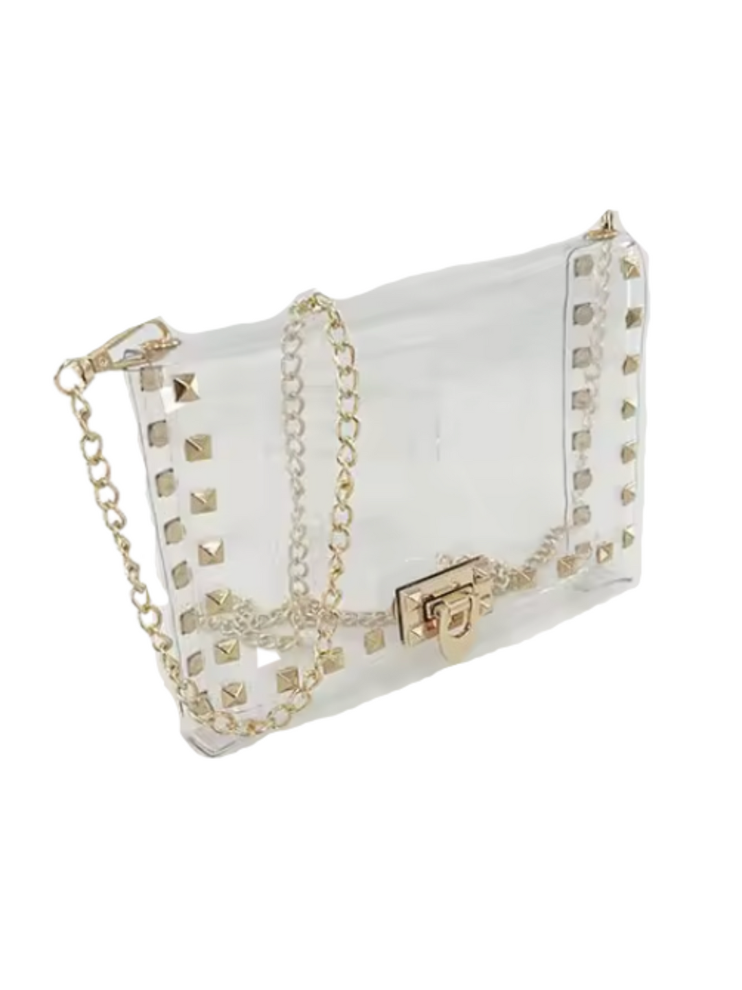 Clear Rivet Crossbody Purse