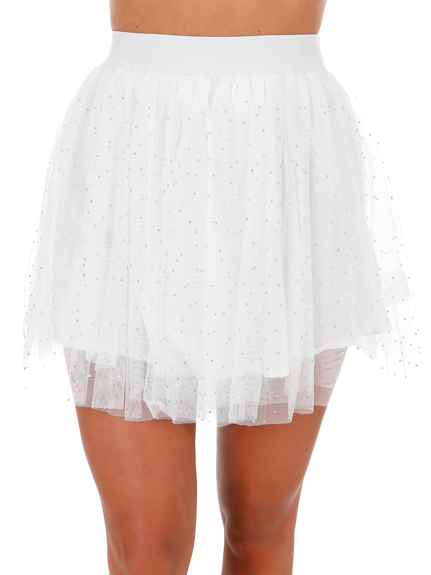 Try Your Best Silver Studded Tulle Skirt
