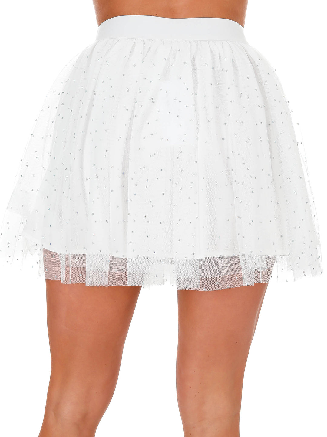 Try Your Best Silver Studded Tulle Skirt