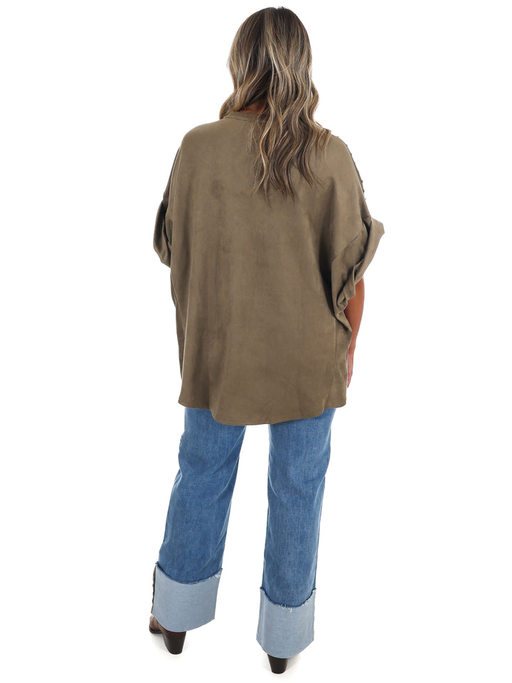 Let's Be Honest Studded Oversized Top