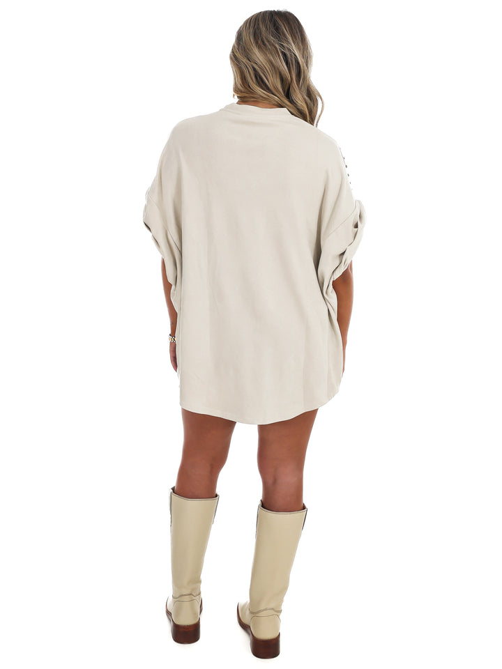 Let's Be Honest Studded Oversized Top