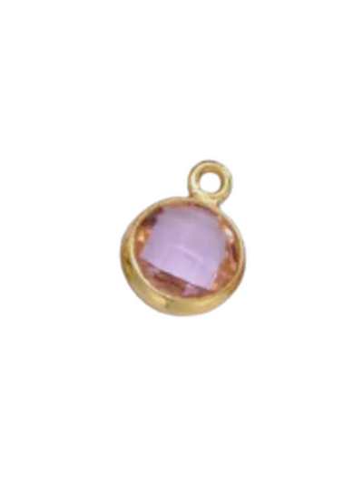 Round Birthstone Charm