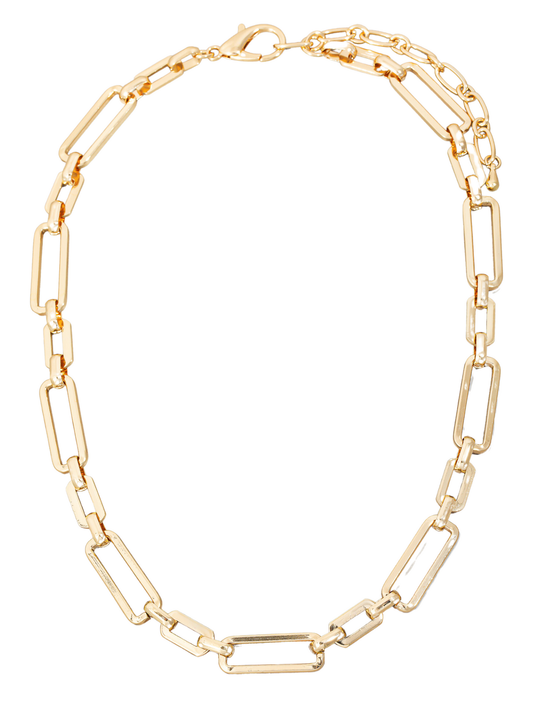 Metallic Rectangle Chain Link Necklace