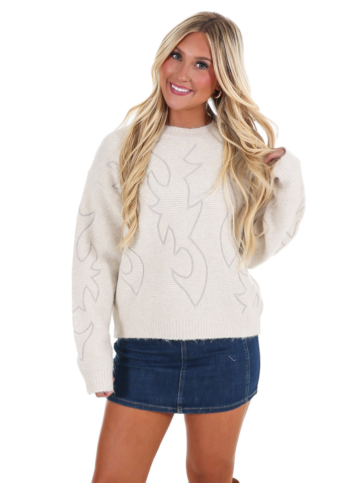 Hey Cowgirl Western Stitch Sweater