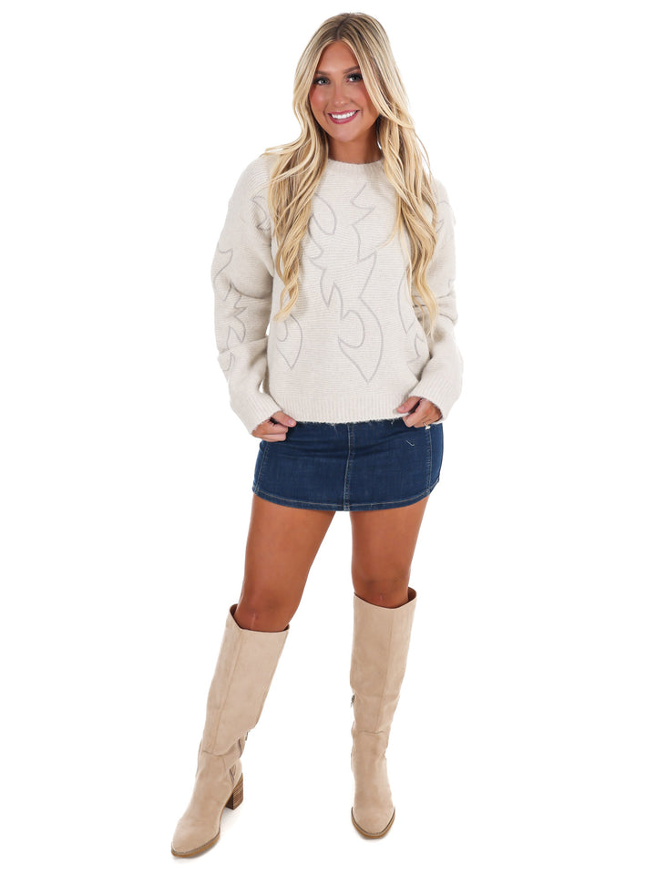 Hey Cowgirl Western Stitch Sweater