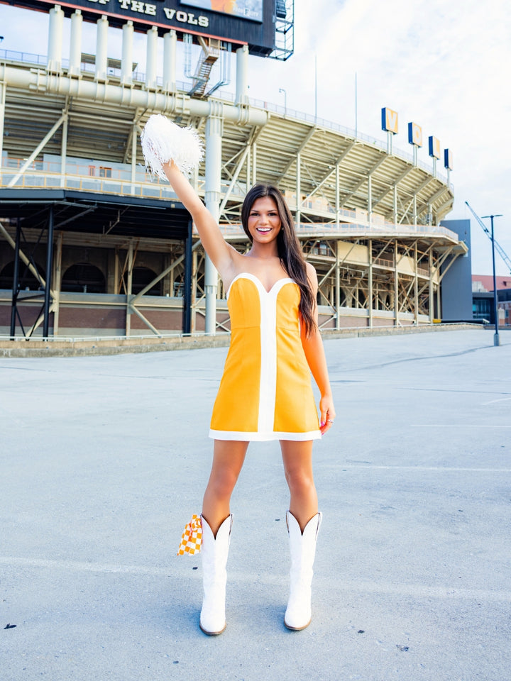 All Access Pass Colorblock Romper Dress