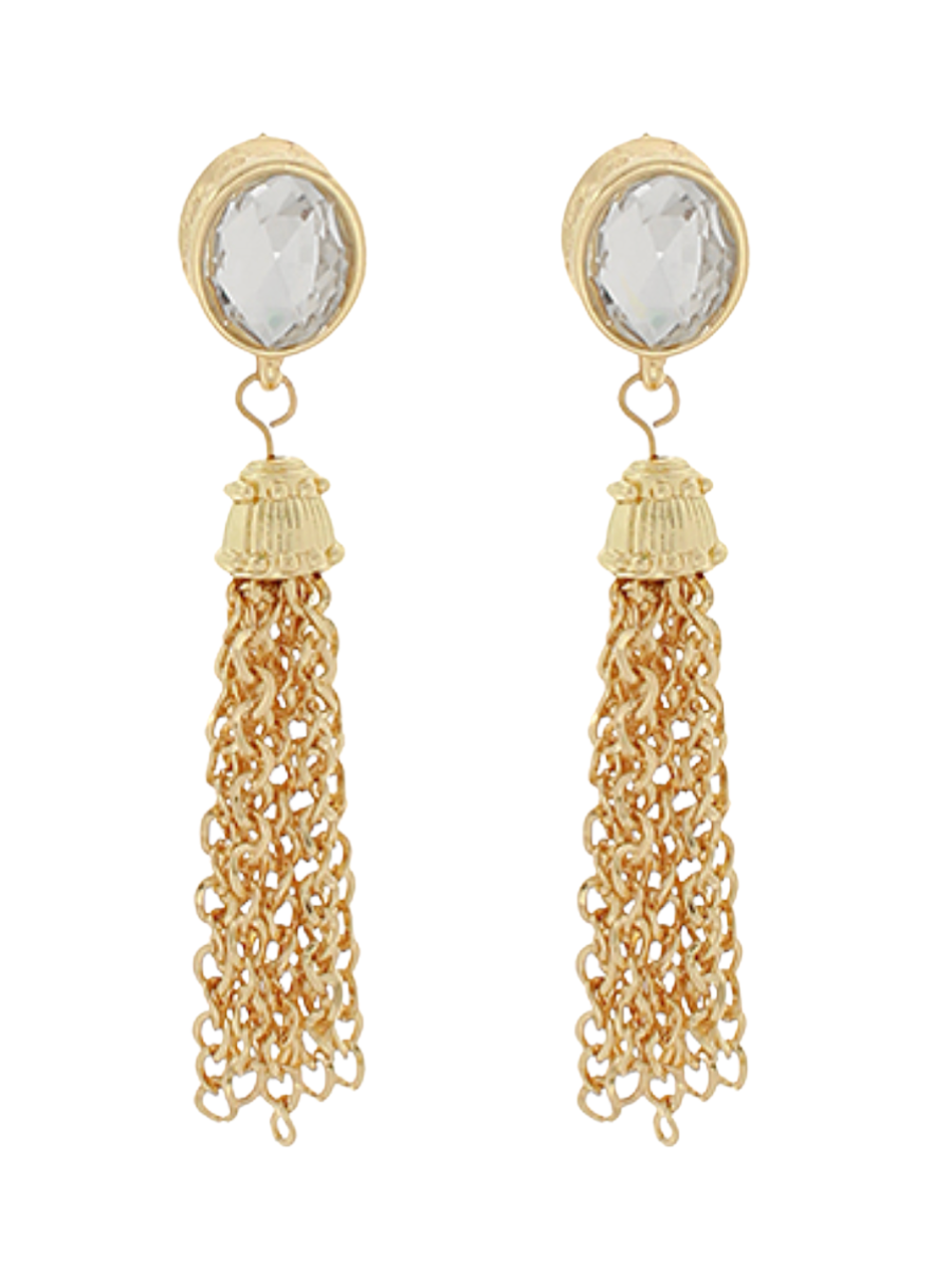 Oval & Fringe Earrings