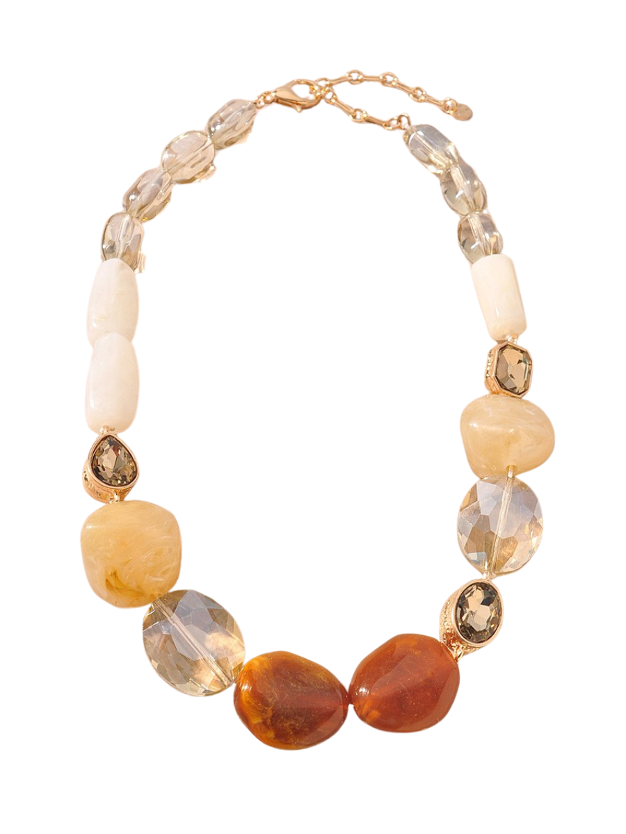 Mixed Stone & Crystal Beaded Statement Necklace