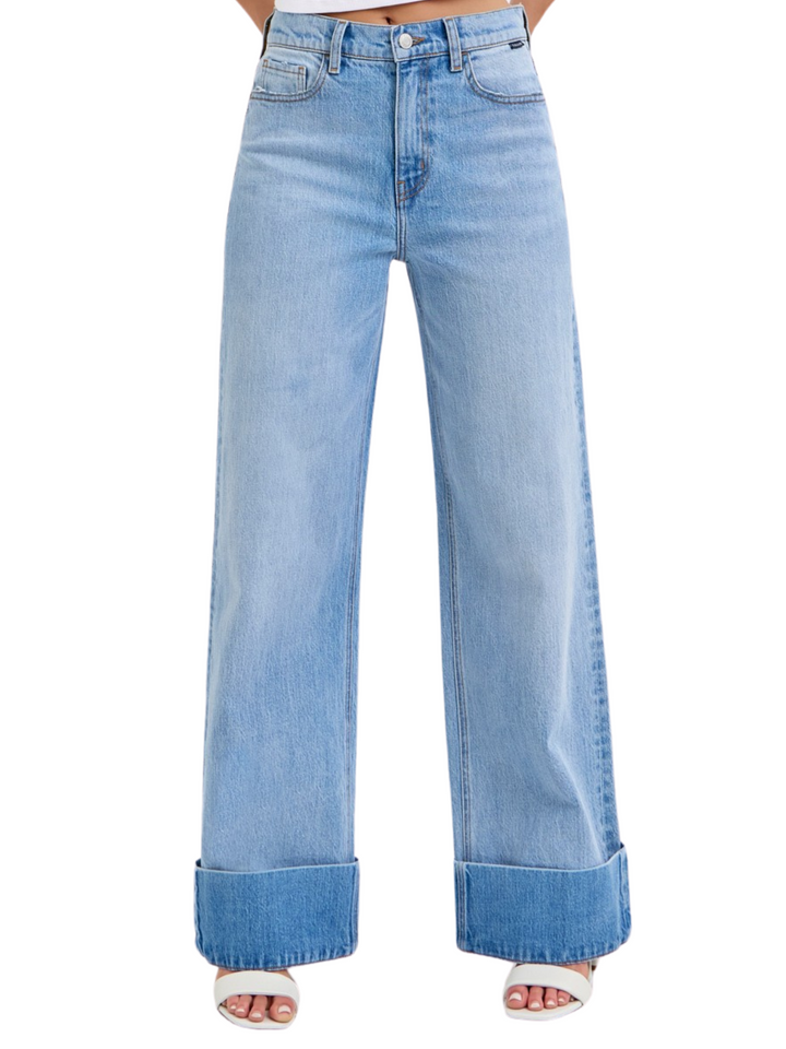 Vista High Rise Wide Leg Cuffed Jeans