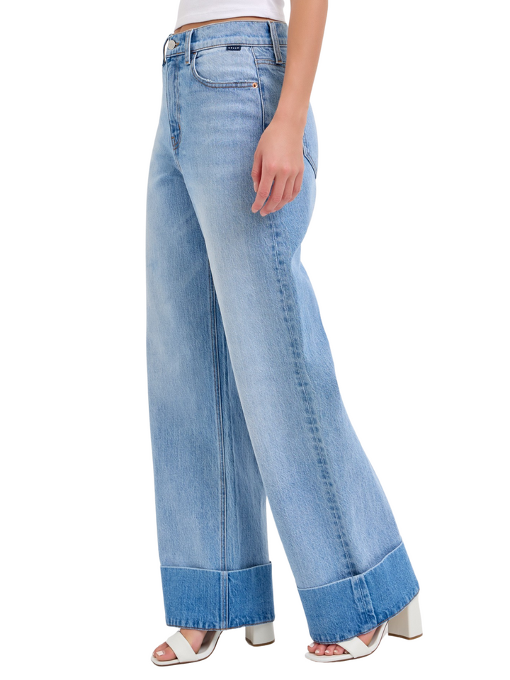 Vista High Rise Wide Leg Cuffed Jeans