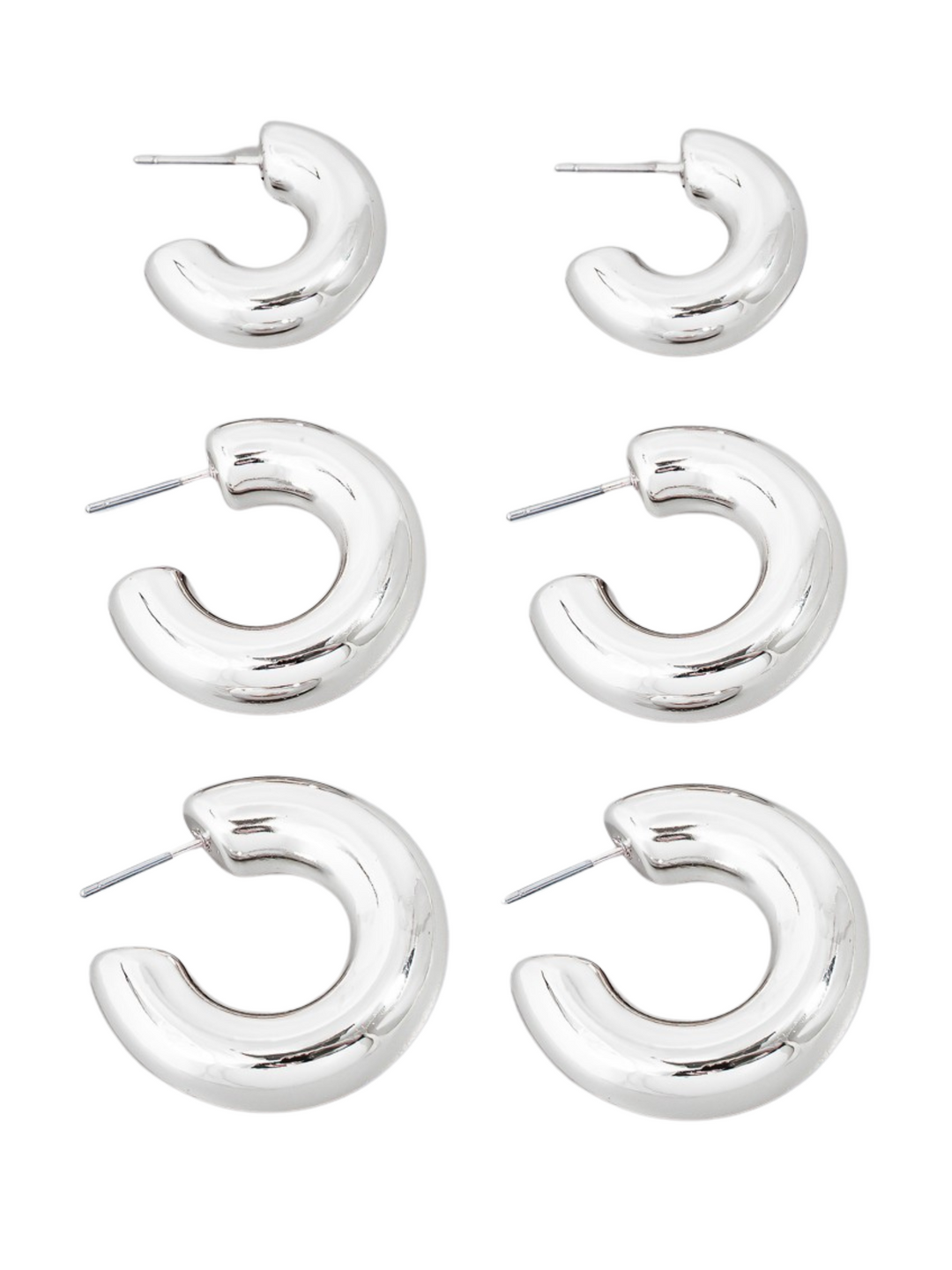 Thick Circle Hoop Earring Set