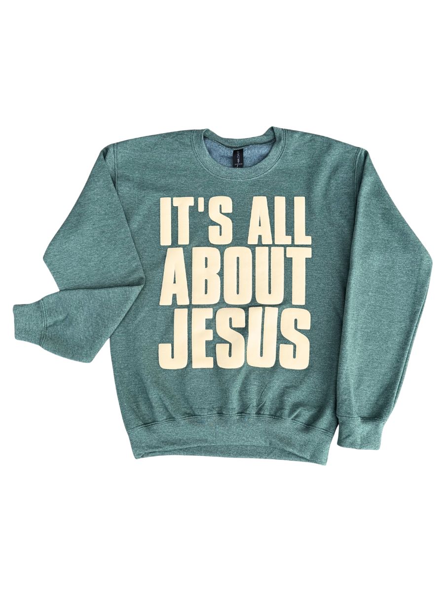It's All About Jesus Puff Sweatshirt