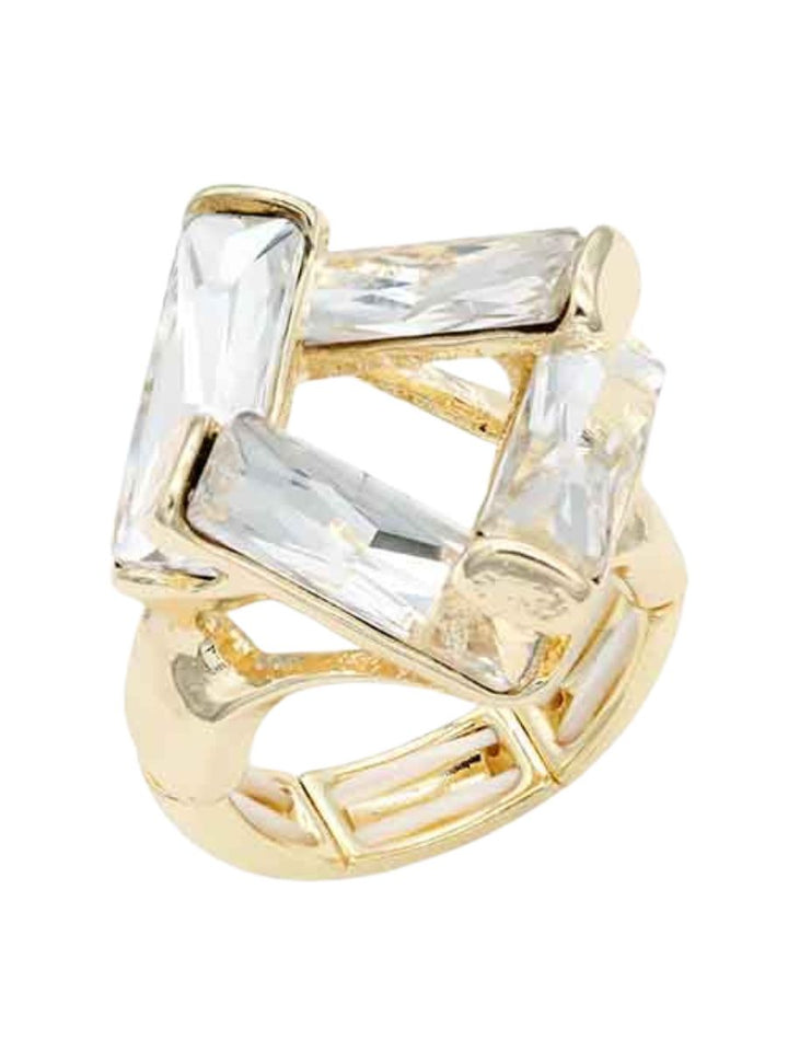 Gold Plated Stone Stretch Ring