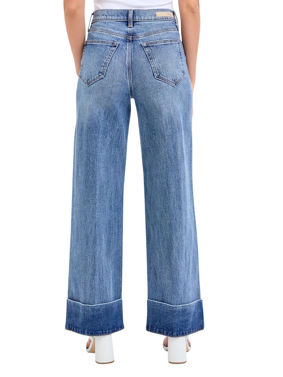 Vista High Rise Wide Leg Cuffed Jeans