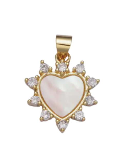 Pearl Heart Charm