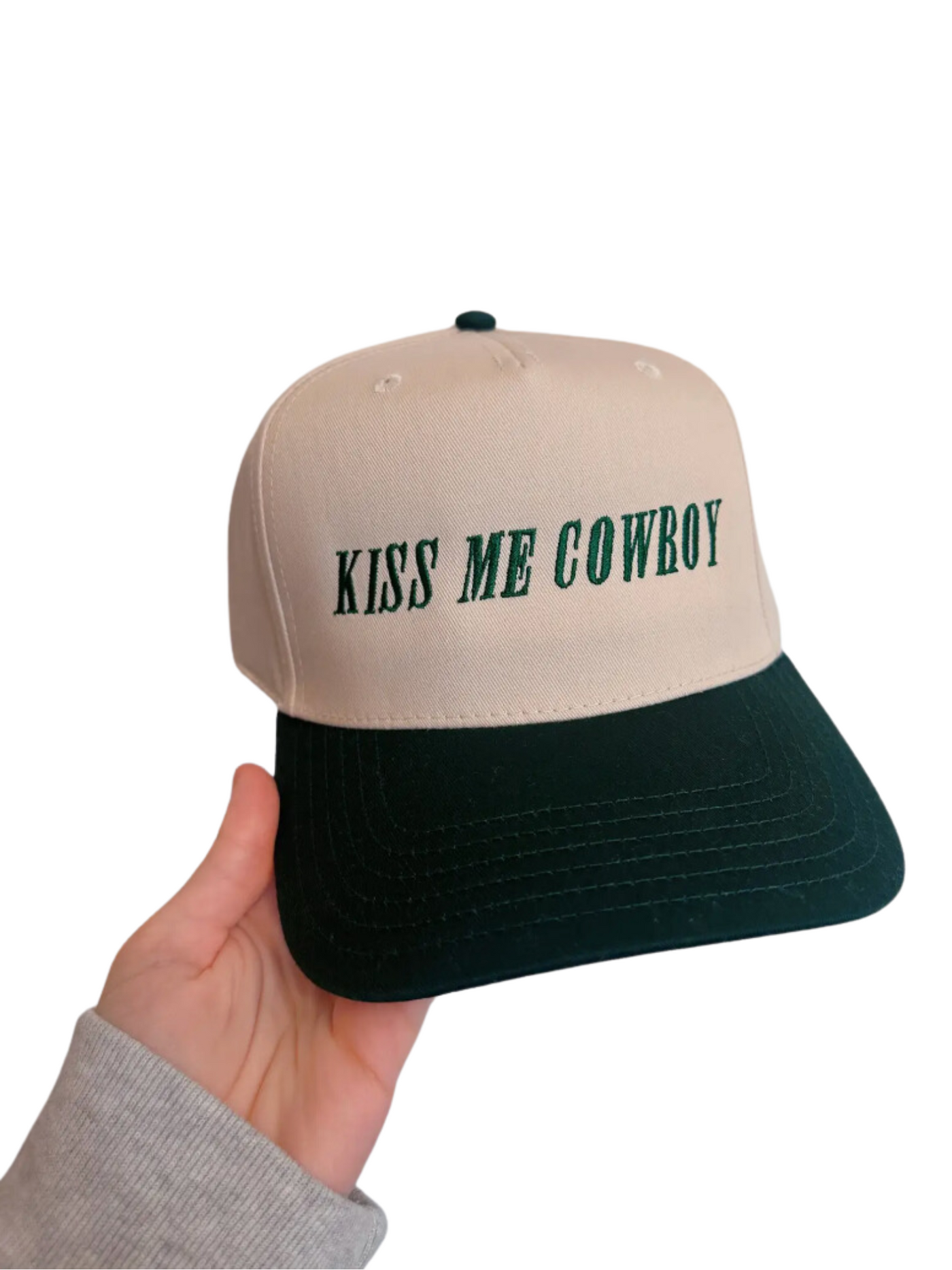 Kiss Me Cowboy Embroidered Trucker Hat