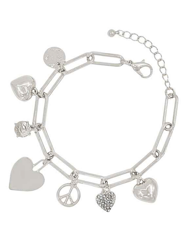 Heart & Crystal Charm Bracelet