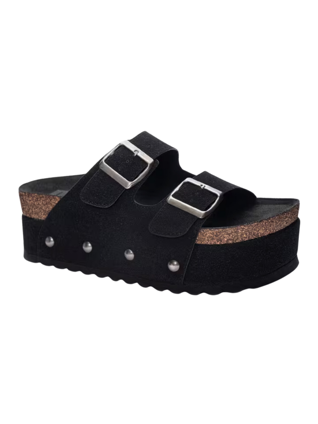 Suede Platform Buckle Sandals