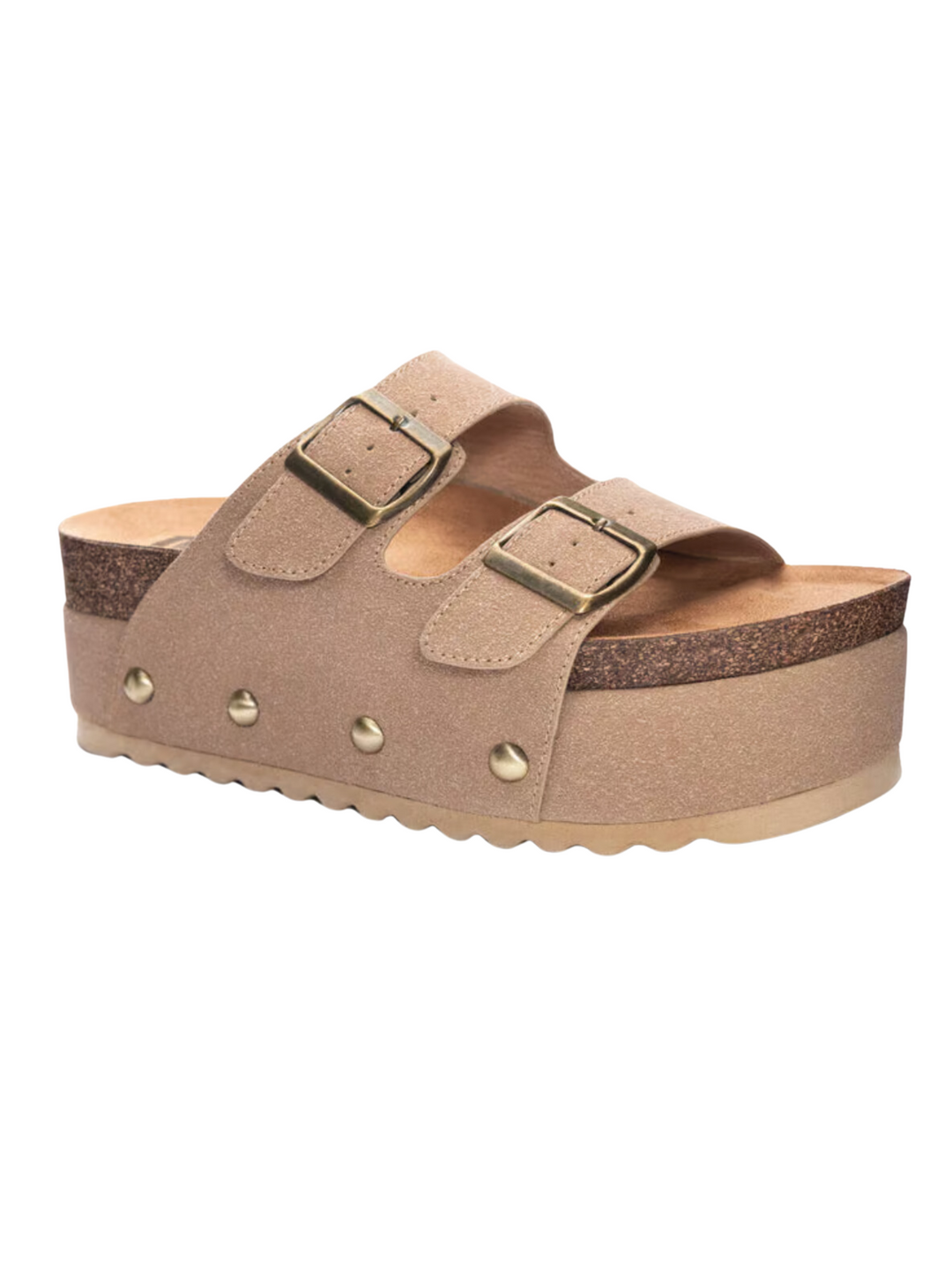 Suede Platform Buckle Sandals