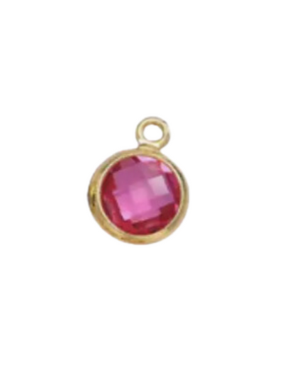 Round Birthstone Charm