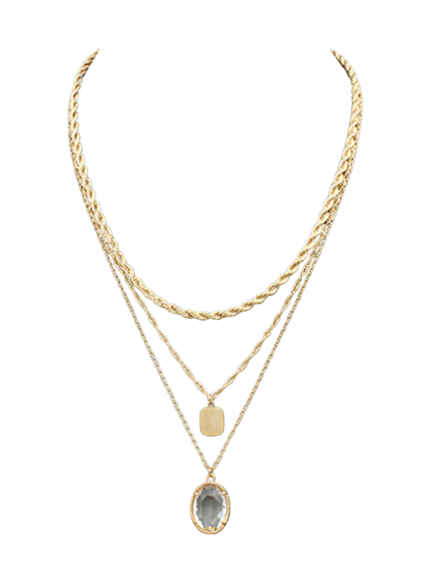 Crystal Pendant Chain Necklace