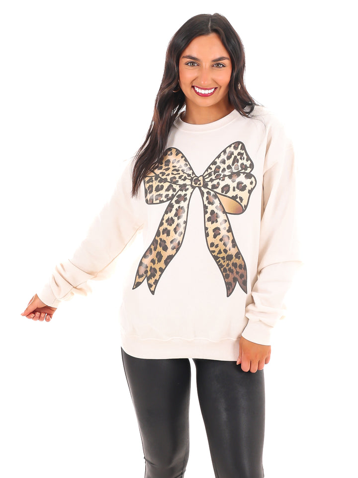 Leopard Bow Sweatshirt