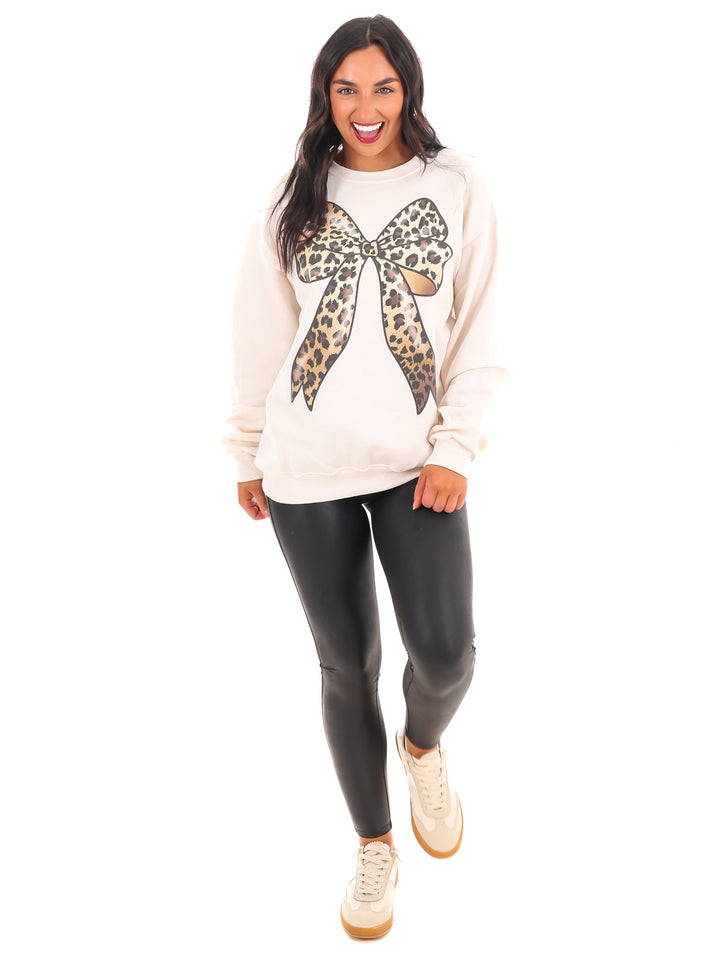 Leopard Bow Sweatshirt