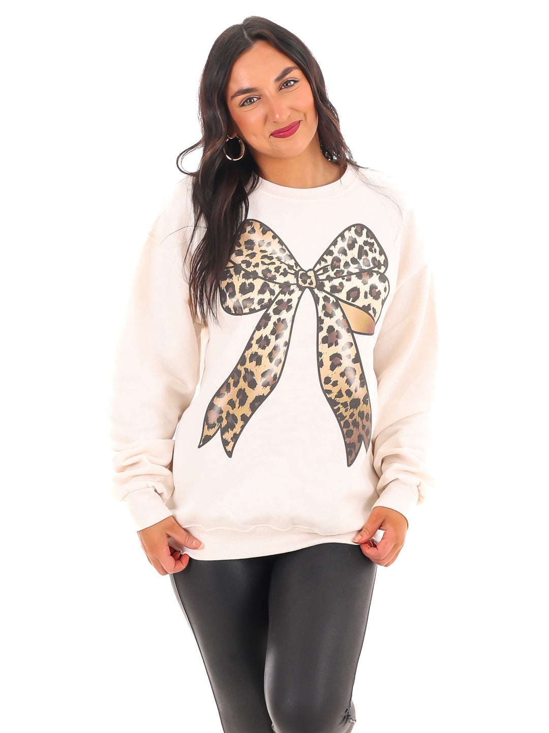 Leopard Bow Sweatshirt