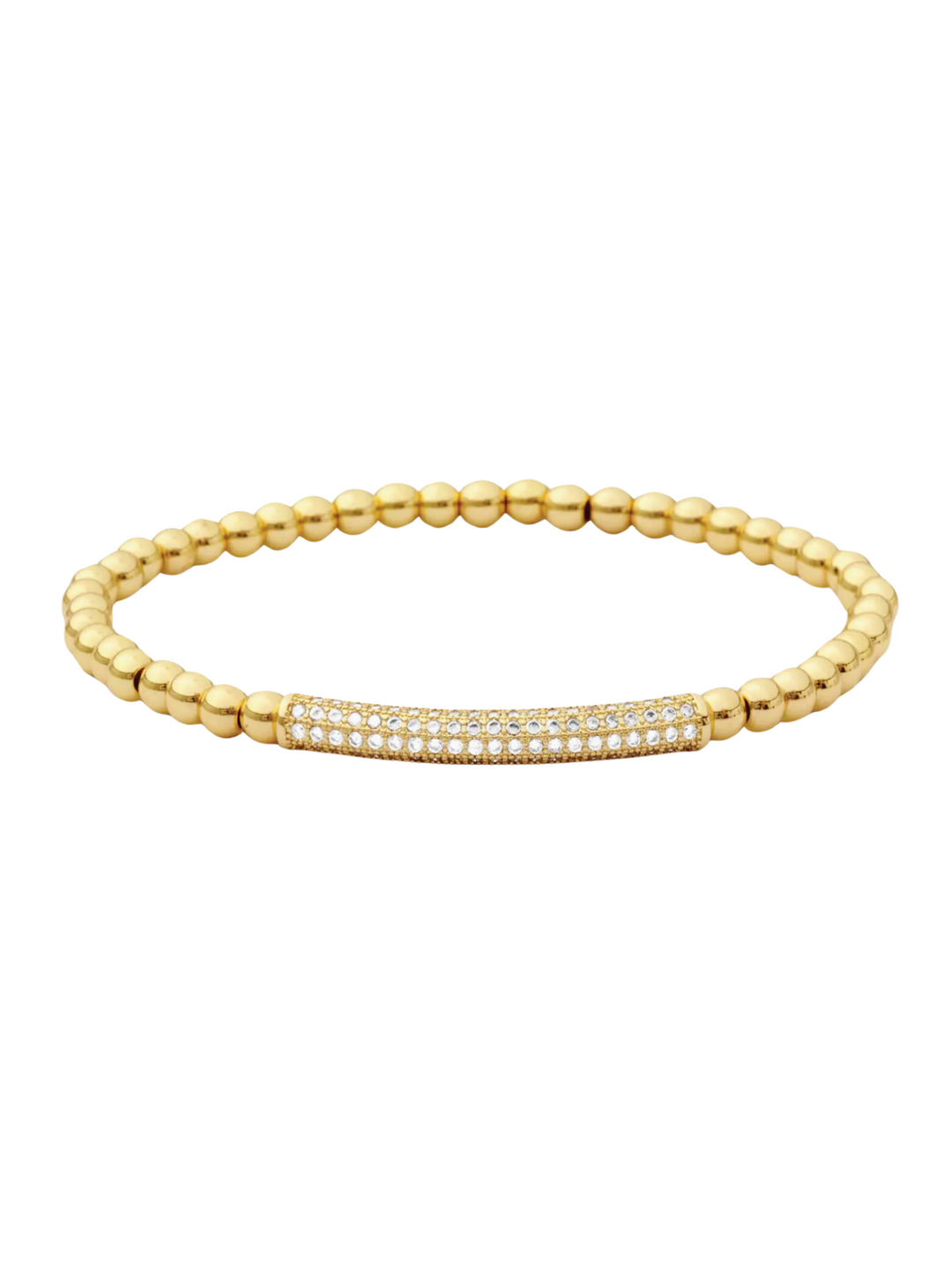 Curved Pave Bar Stretch Bracelet