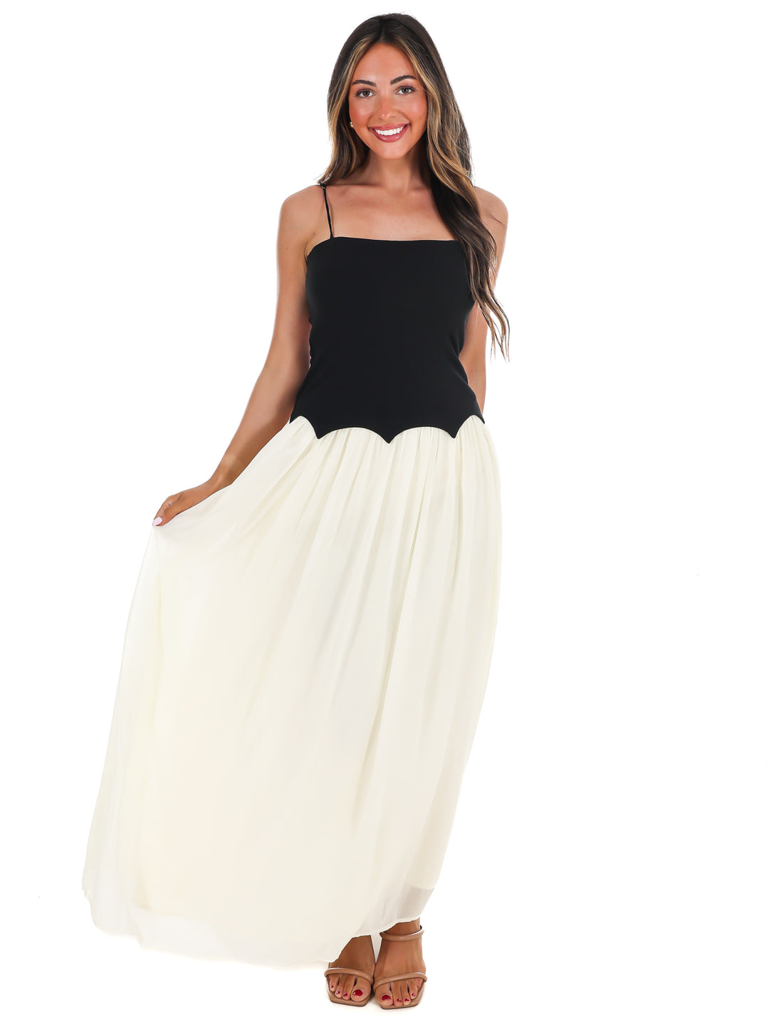 Downtown Darling Two Tone Maxi Dress
