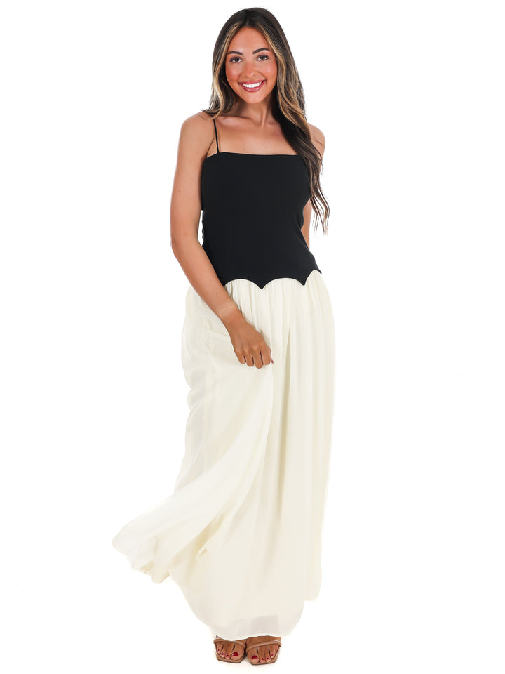 Downtown Darling Two Tone Maxi Dress