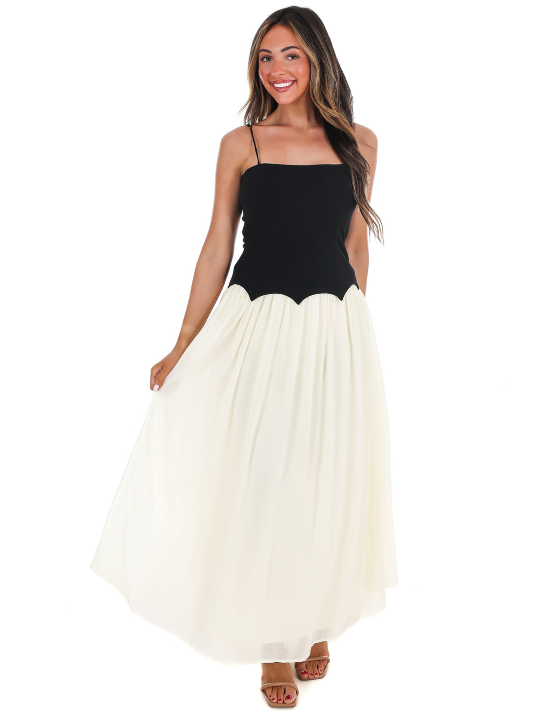 Downtown Darling Two Tone Maxi Dress
