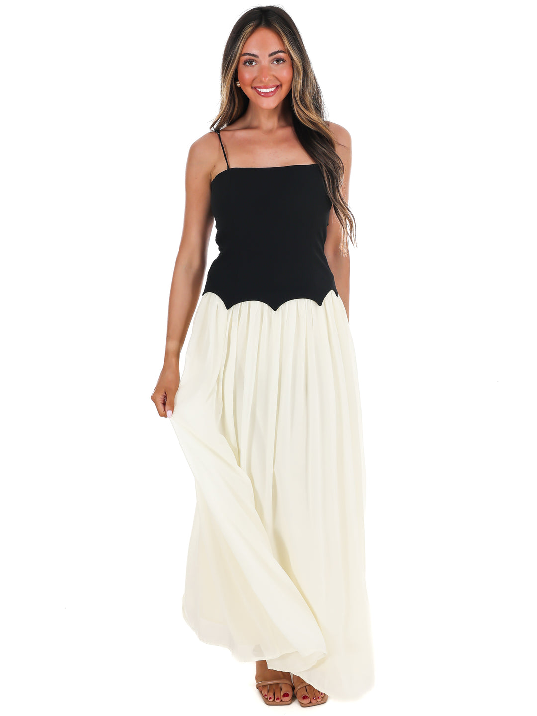 Downtown Darling Two Tone Maxi Dress