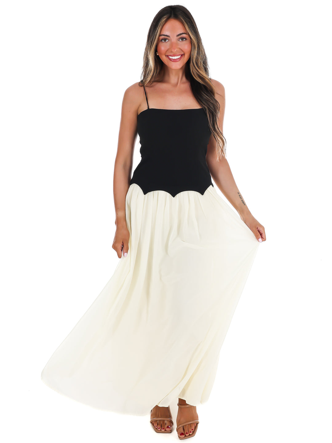 Downtown Darling Two Tone Maxi Dress
