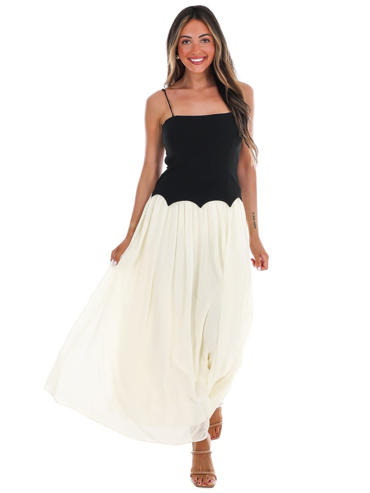 Downtown Darling Two Tone Maxi Dress