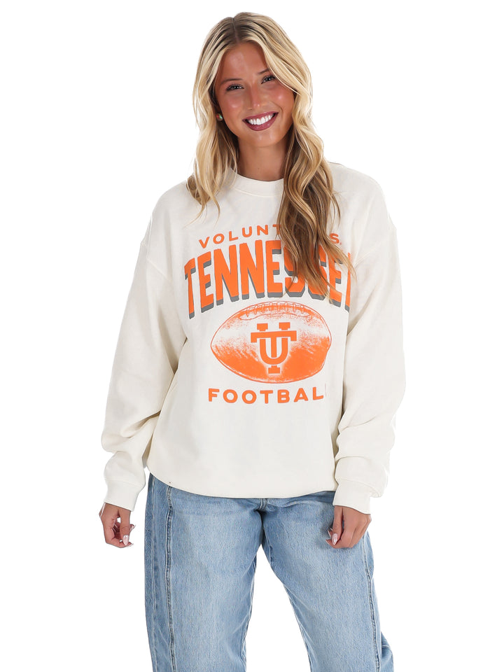 Tennessee Volunteers Vintage Arch Cloud Oversized Crew Sweatshirt