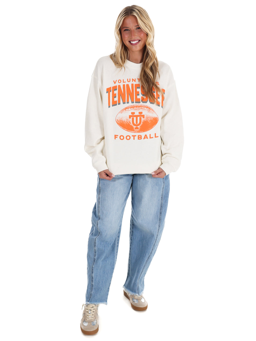 Tennessee Volunteers Vintage Arch Cloud Oversized Crew Sweatshirt