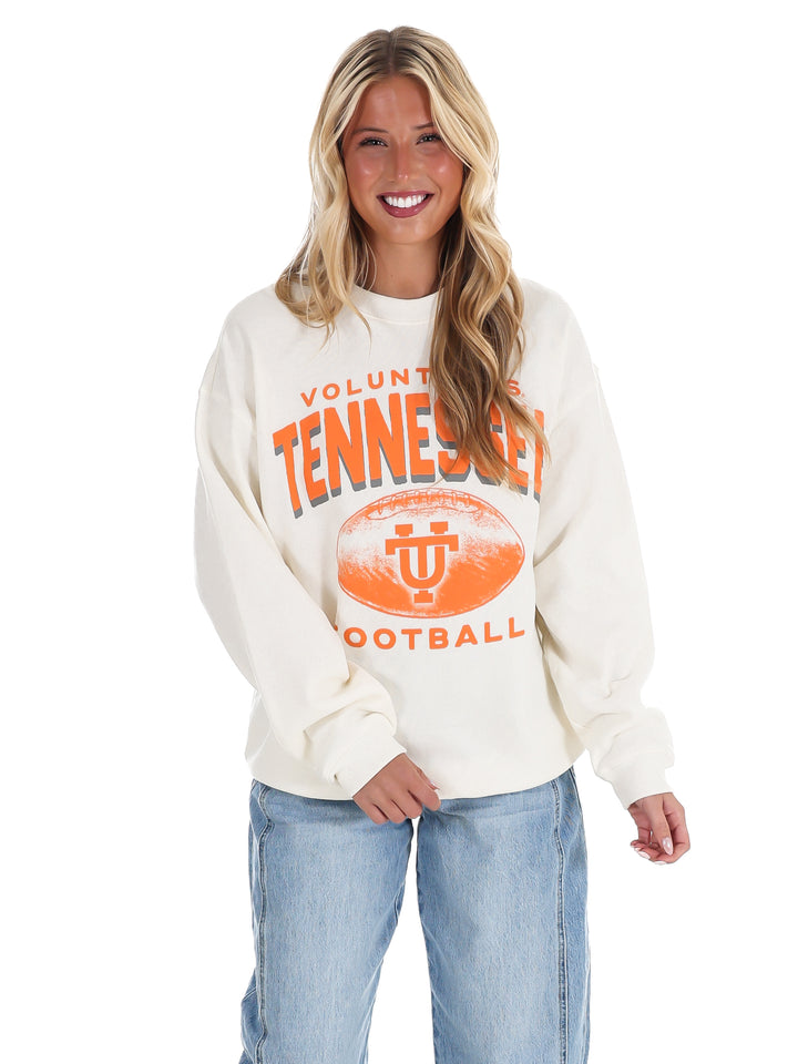 Tennessee Volunteers Vintage Arch Cloud Oversized Crew Sweatshirt