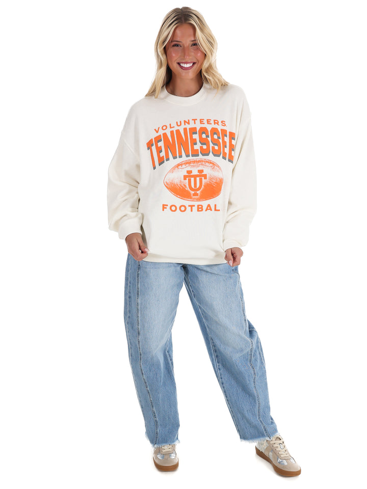 Tennessee Volunteers Vintage Arch Cloud Oversized Crew Sweatshirt