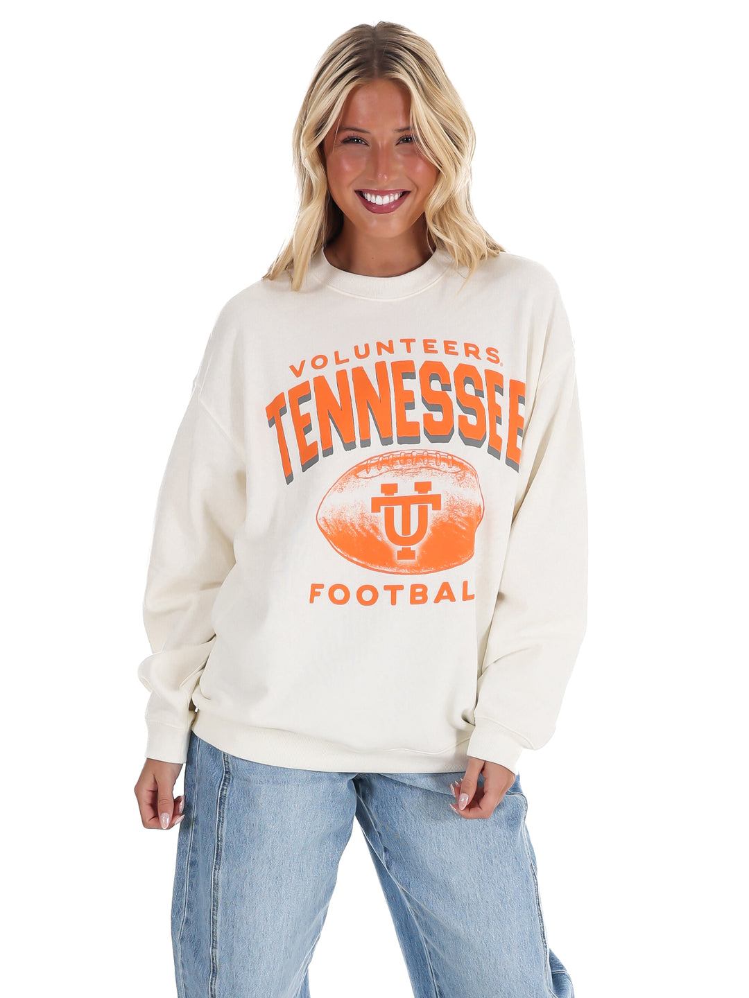Tennessee Volunteers Vintage Arch Cloud Oversized Crew Sweatshirt
