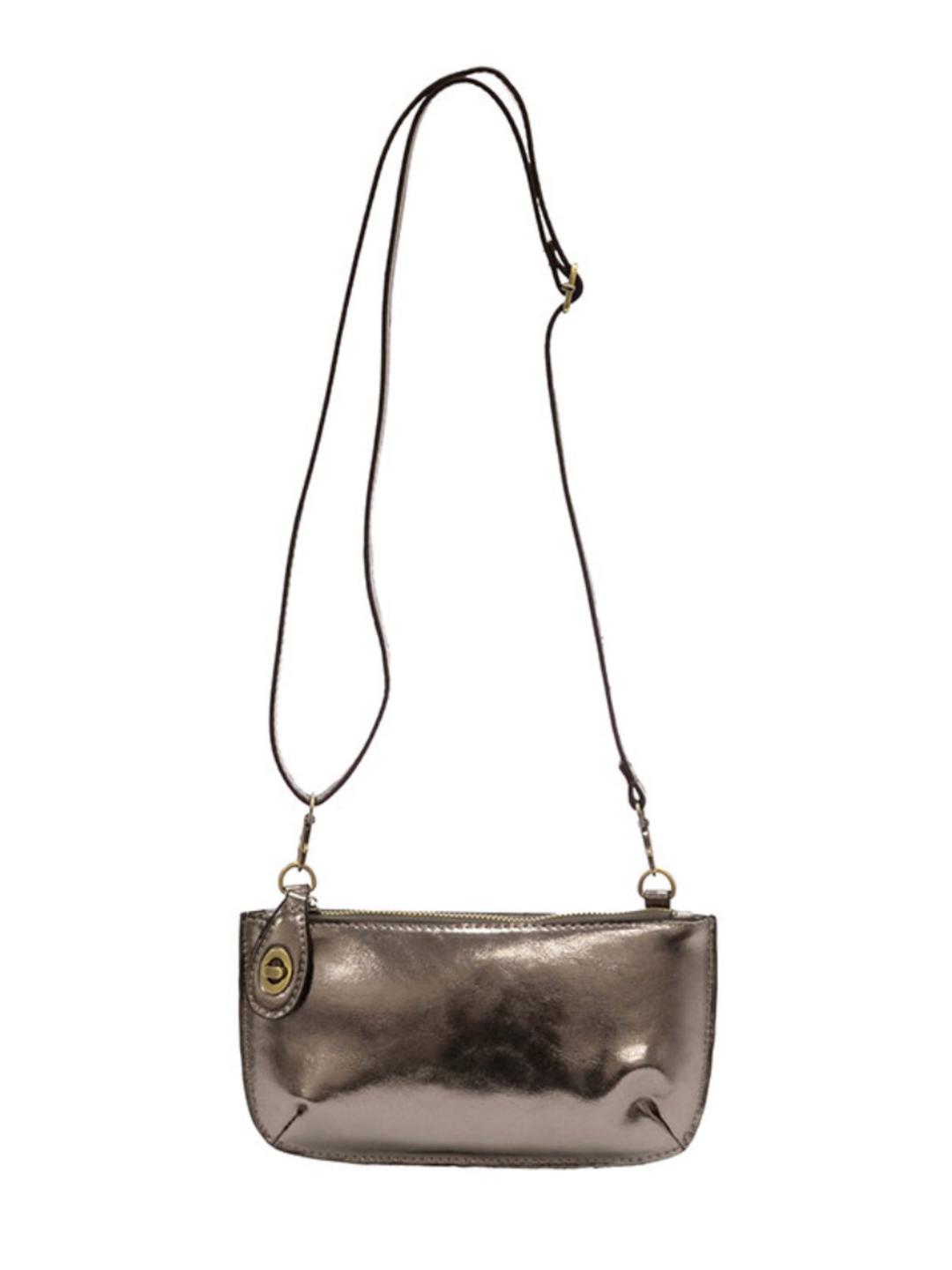 Liquid Metal Mini Crossbody Wristlet Clutch